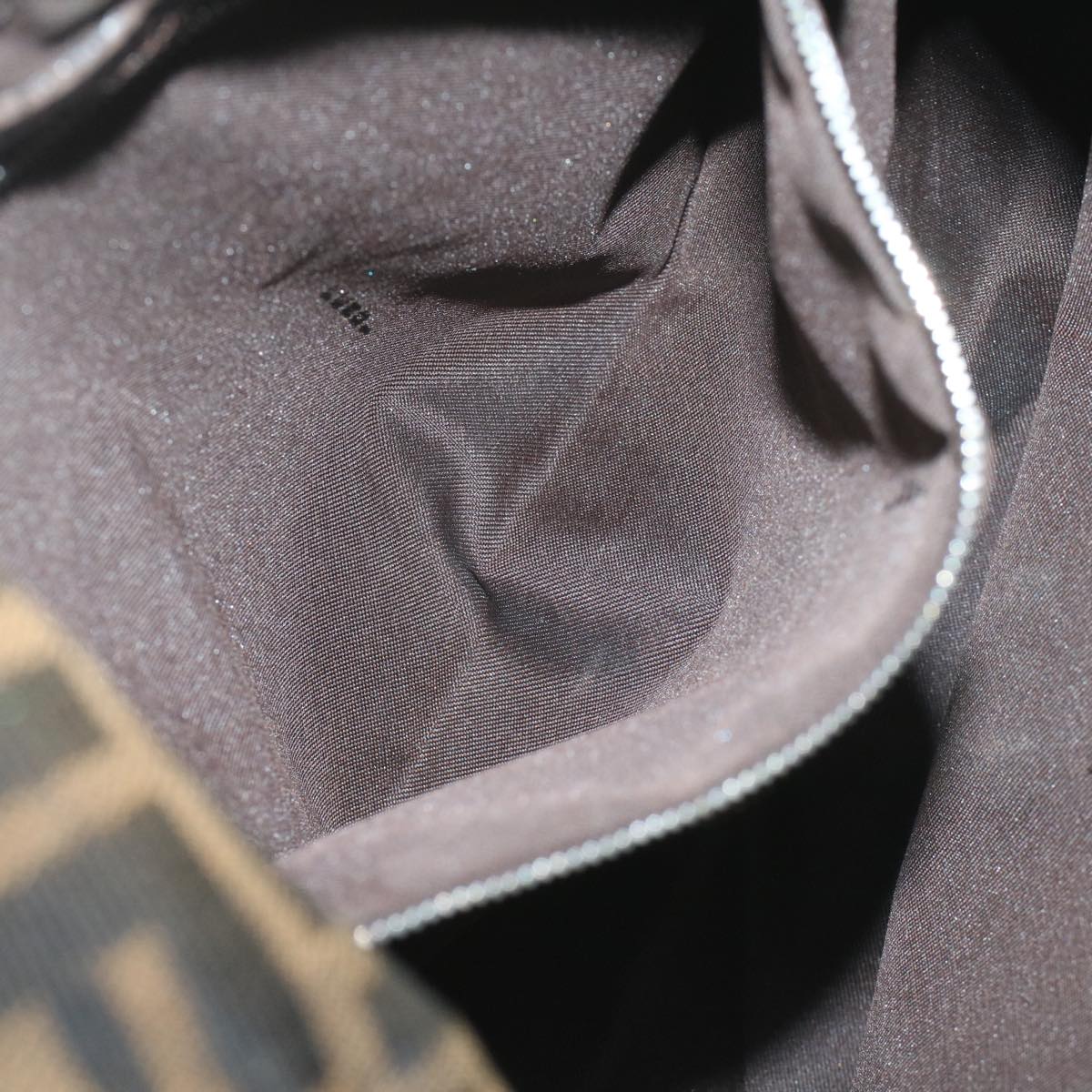 FENDI Zucca Canvas Mamma Baguette Shoulder Bag Brown Black55001