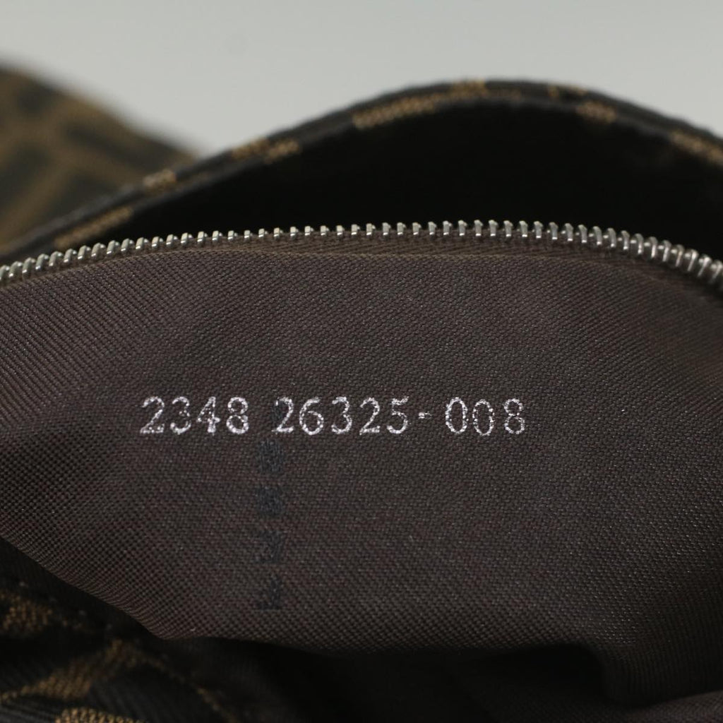 FENDI Zucca Canvas Mamma Baguette Shoulder Bag Brown Black55001