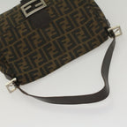 FENDI Zucca Canvas Mamma Baguette Shoulder Bag Brown Black55001