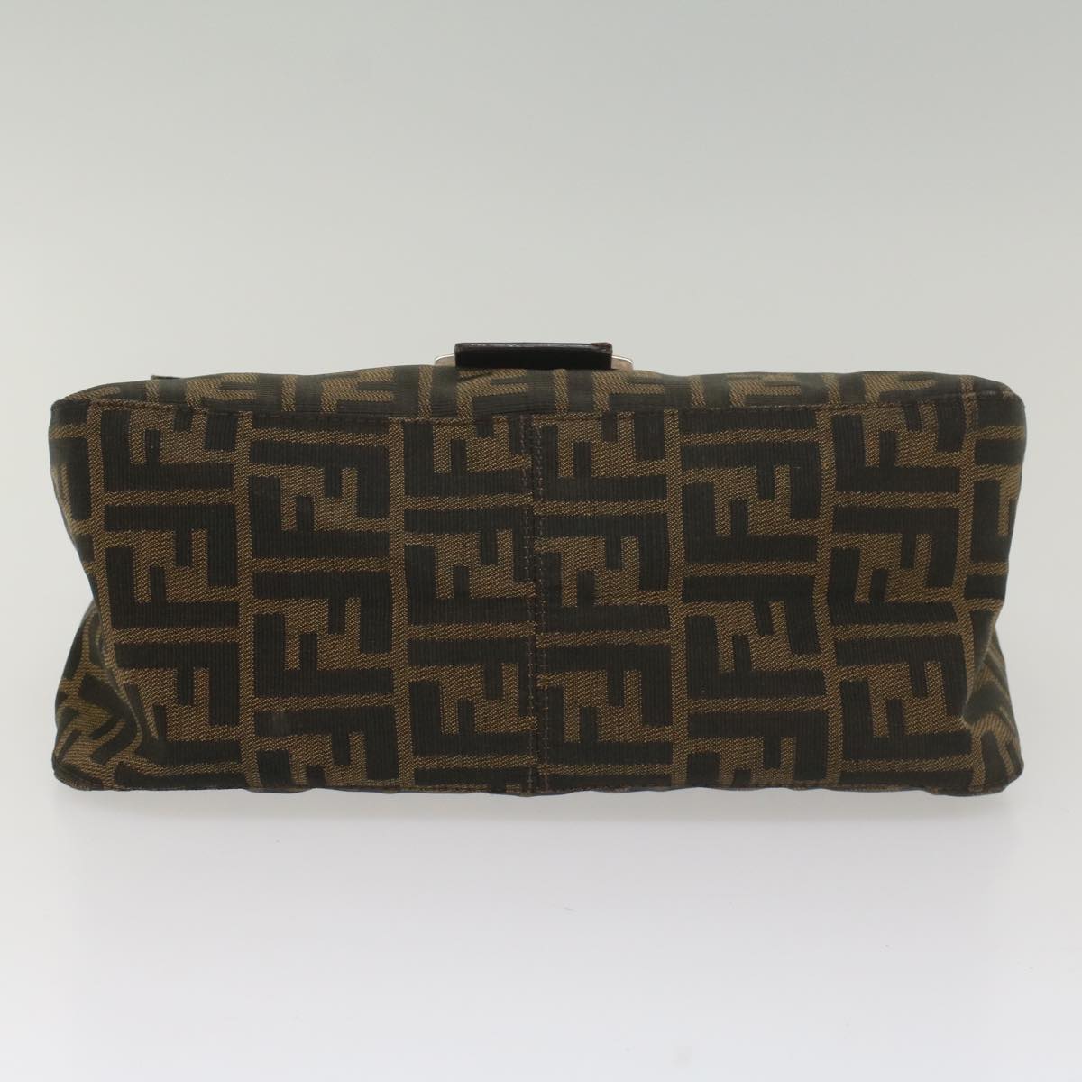 FENDI Zucca Canvas Mamma Baguette Shoulder Bag Brown Black55001