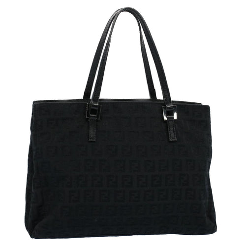 FENDI Zucchino Canvas Hand Bag Black55024
