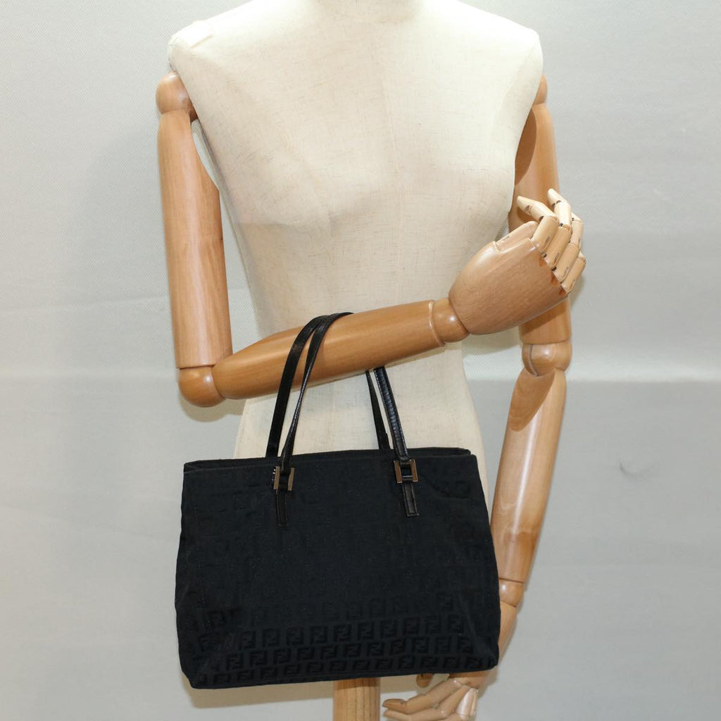FENDI Zucchino Canvas Hand Bag Black55024