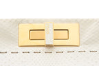 Fendi Cream Python Large Peekaboo Top Handle Bag