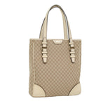 CELINE Macadam Canvas Tote Bag Beige Auth 55082