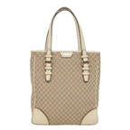 CELINE Macadam Canvas Tote Bag Beige Auth 55082