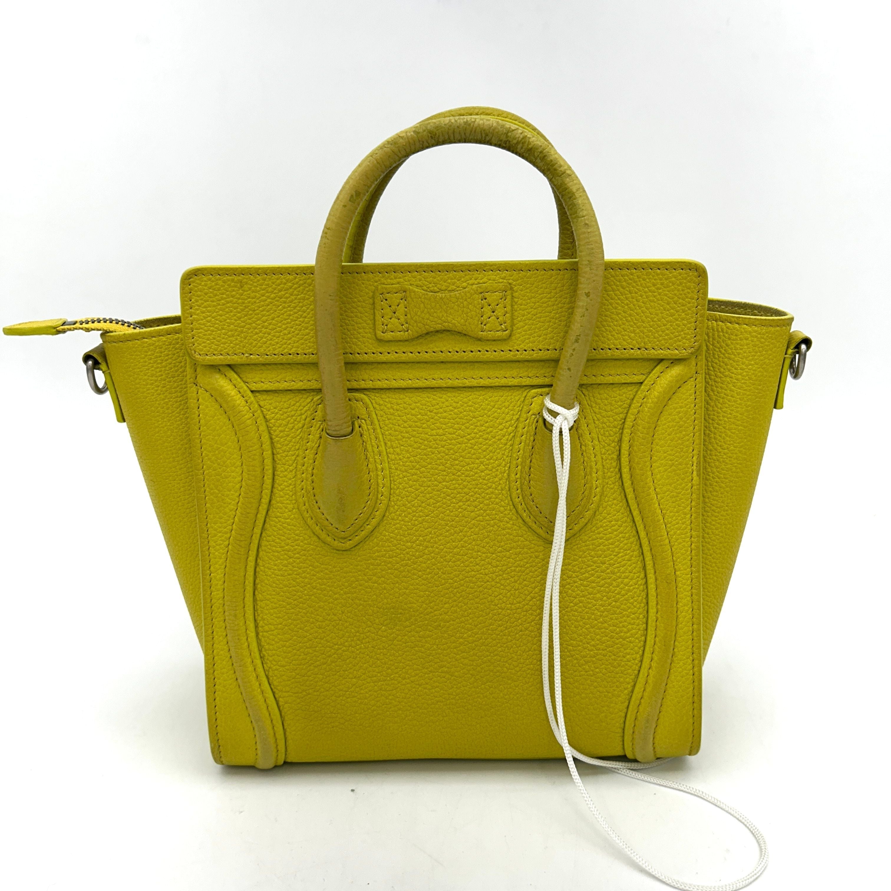 Celine Leather Luggage Nano - Yellow Totes, Handbags LA33405
