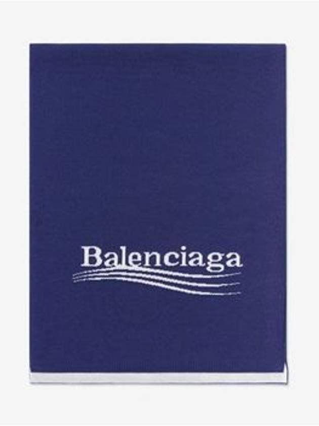 Balenciaga Wave Logo Muffler Blue