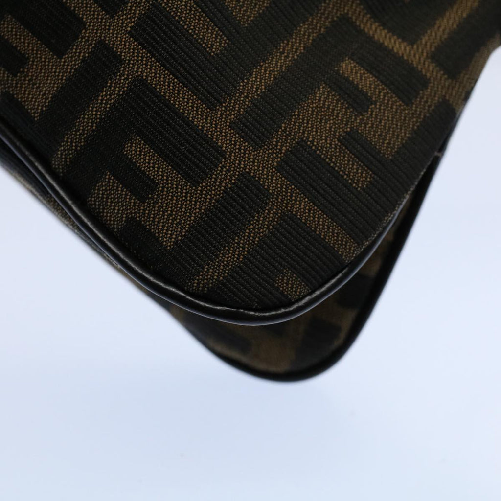 FENDI Zucca Canvas Mamma Baguette Shoulder Bag Black Brown55429