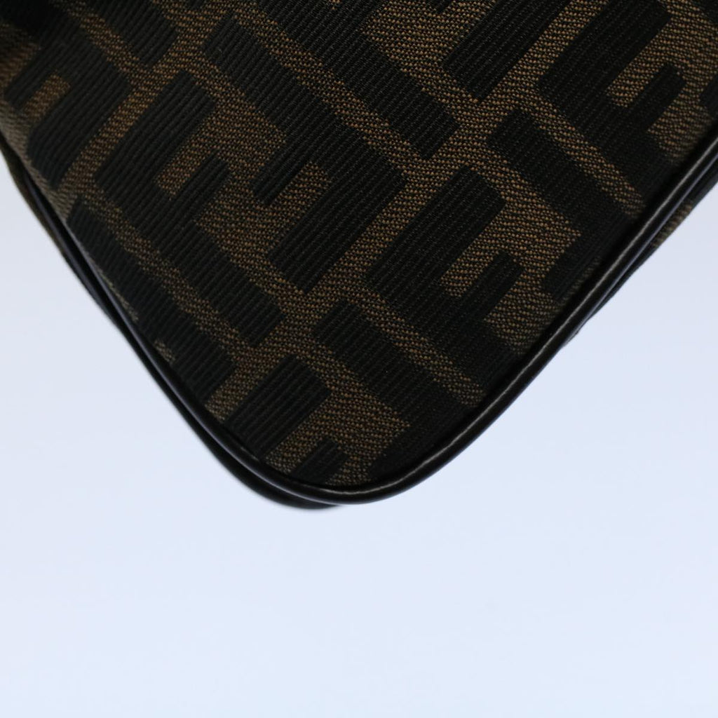 FENDI Zucca Canvas Mamma Baguette Shoulder Bag Black Brown55429