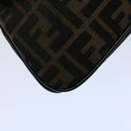FENDI Zucca Canvas Mamma Baguette Shoulder Bag Black Brown55429