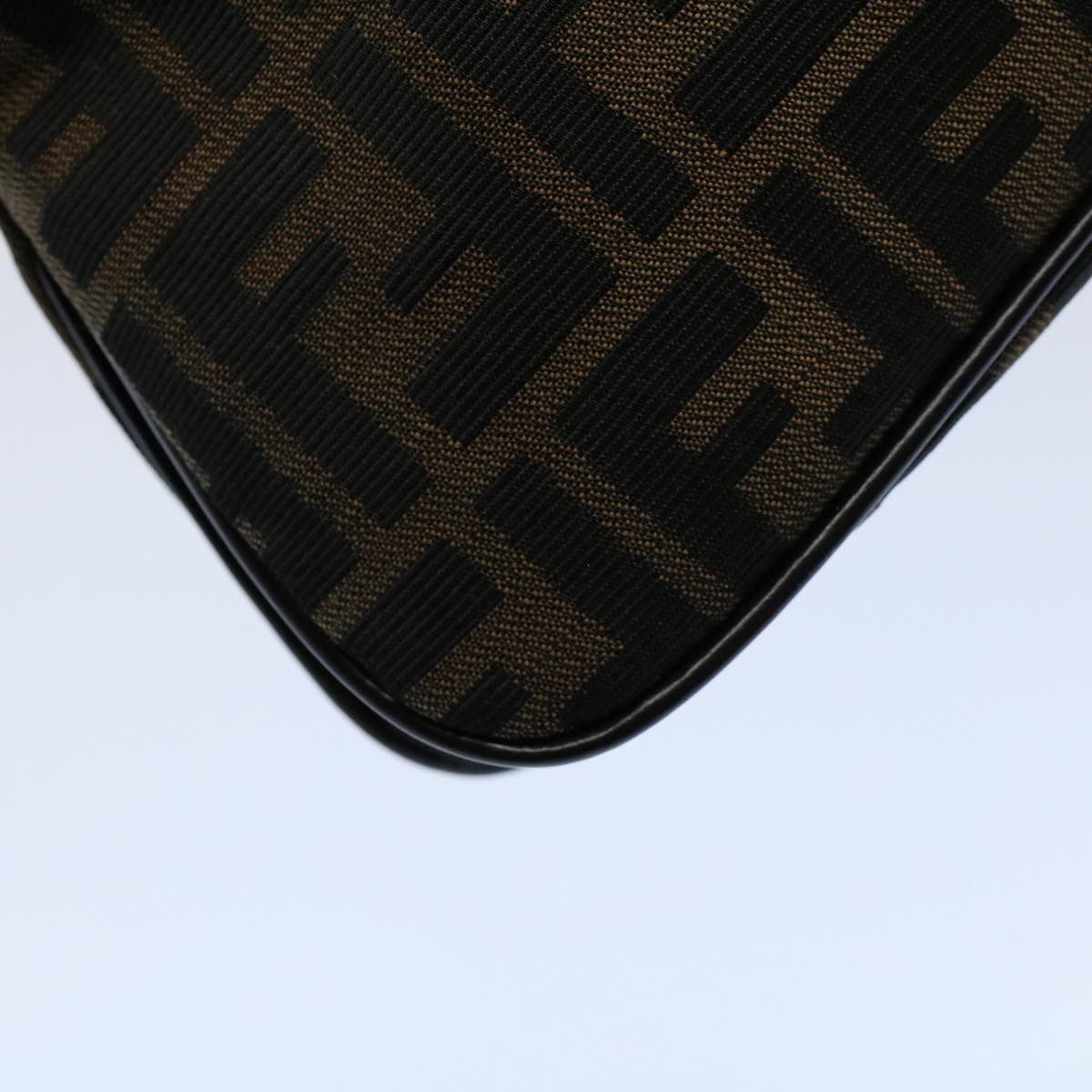 FENDI Zucca Canvas Mamma Baguette Shoulder Bag Black Brown55429