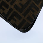 FENDI Zucca Canvas Mamma Baguette Shoulder Bag Black Brown55429