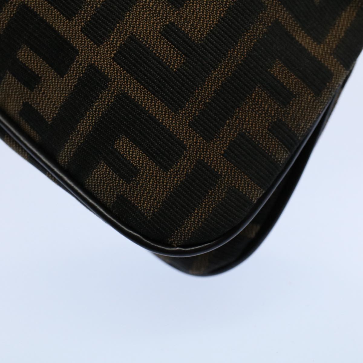FENDI Zucca Canvas Mamma Baguette Shoulder Bag Black Brown55429