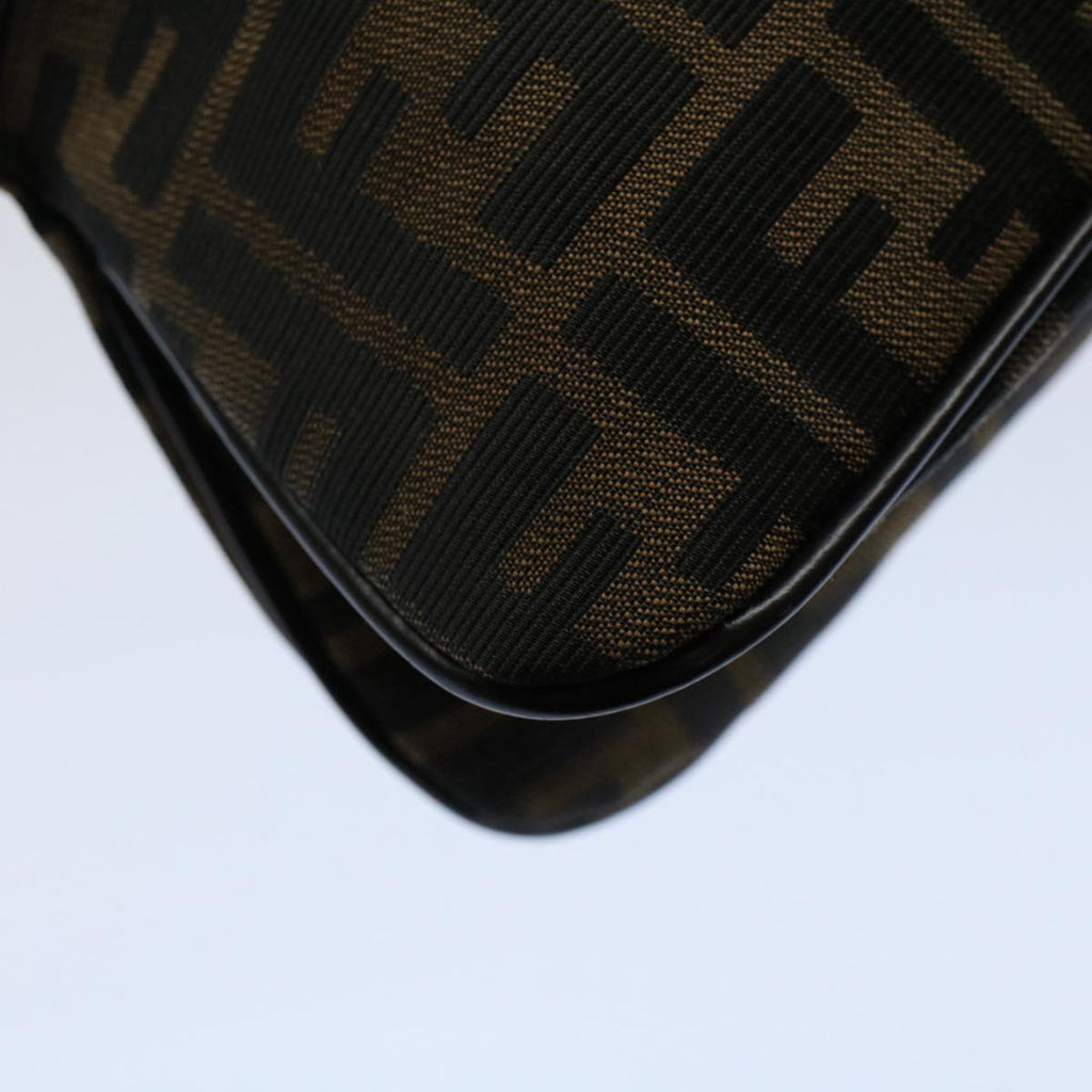 FENDI Zucca Canvas Mamma Baguette Shoulder Bag Black Brown55429