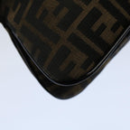 FENDI Zucca Canvas Mamma Baguette Shoulder Bag Black Brown55429