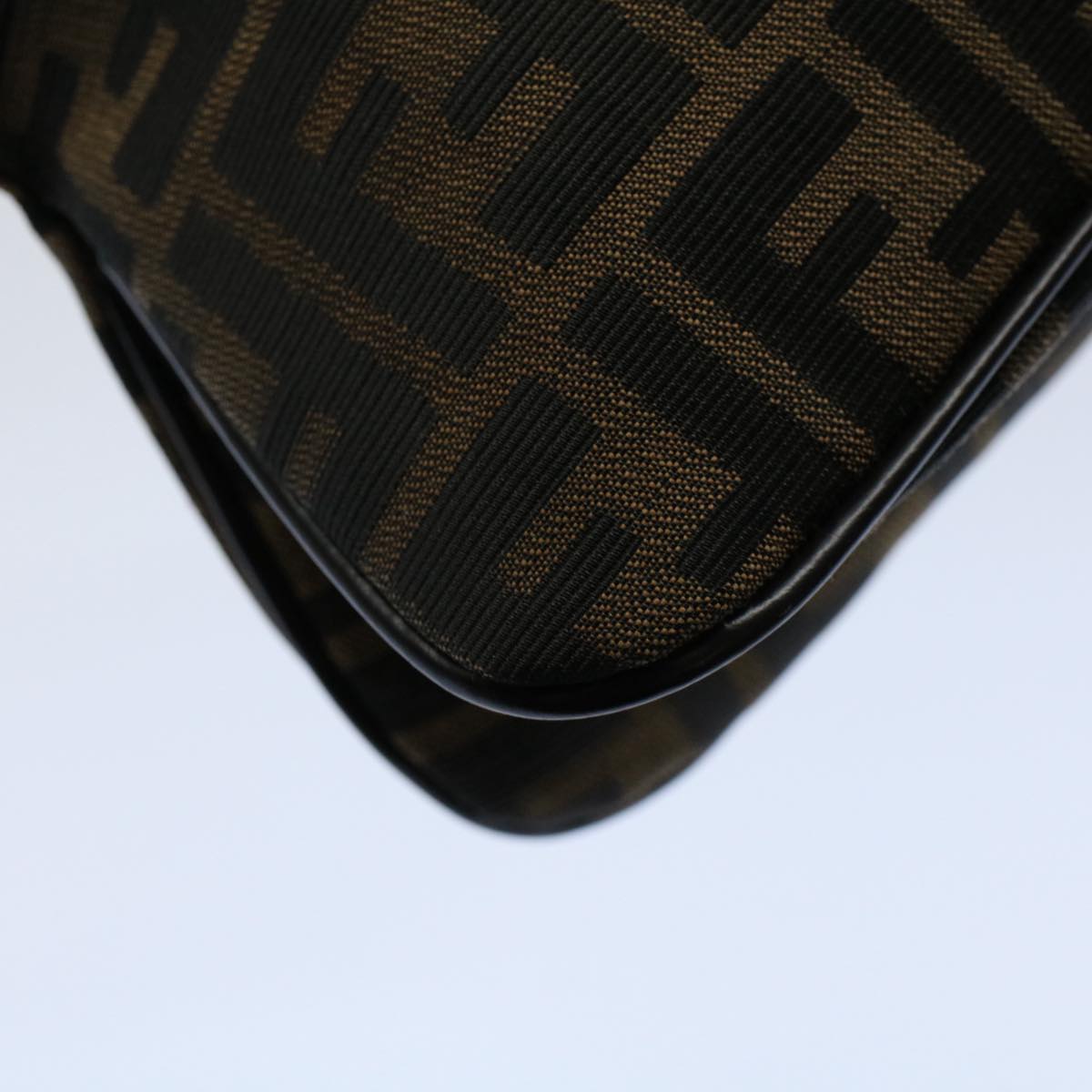 FENDI Zucca Canvas Mamma Baguette Shoulder Bag Black Brown55429