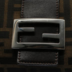 FENDI Zucca Canvas Mamma Baguette Shoulder Bag Black Brown55429