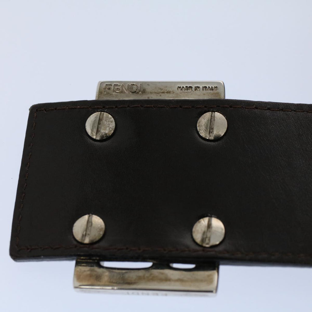 FENDI Zucca Canvas Mamma Baguette Shoulder Bag Black Brown55429