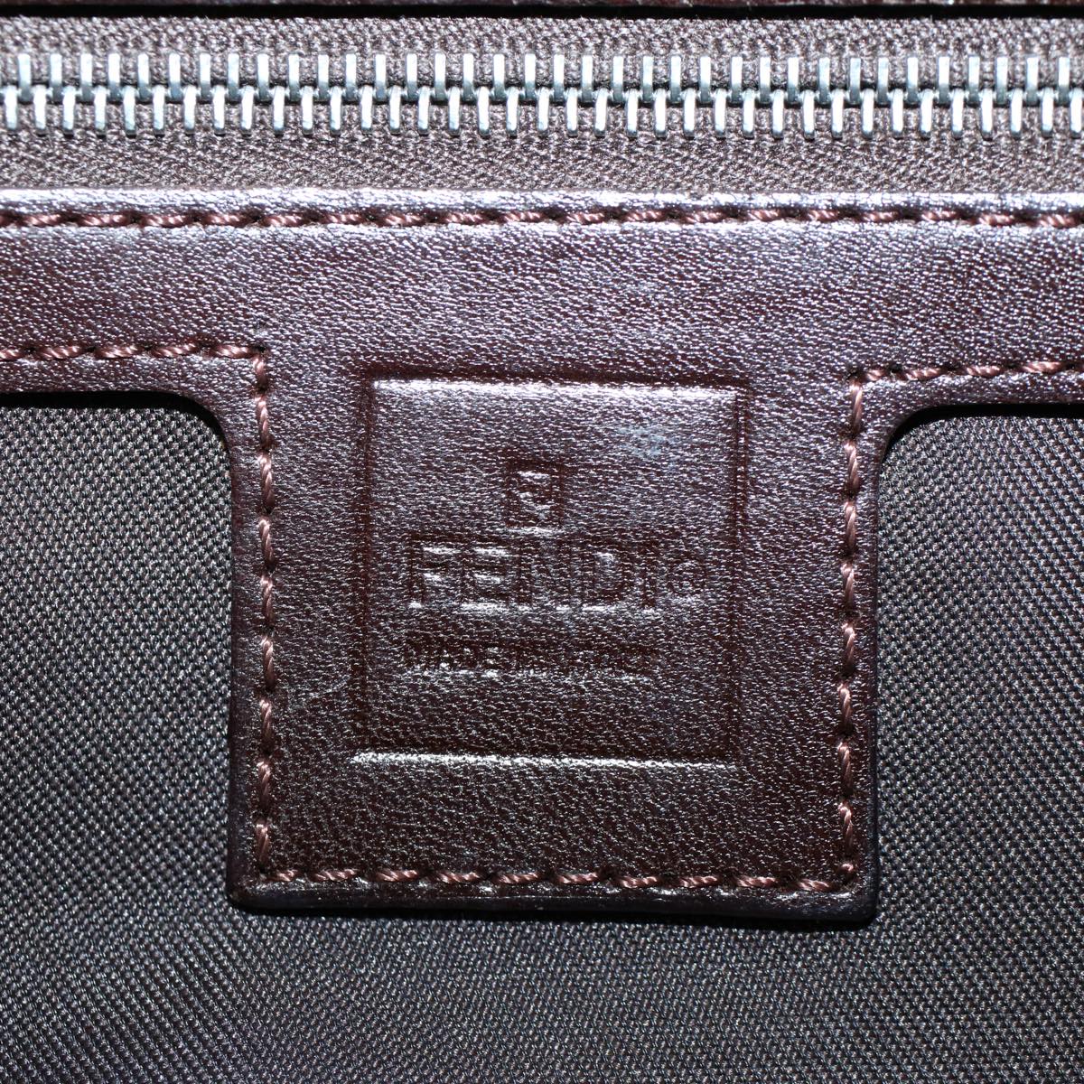 FENDI Zucca Canvas Mamma Baguette Shoulder Bag Black Brown55429