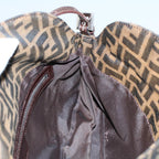 FENDI Zucca Canvas Mamma Baguette Shoulder Bag Black Brown55429