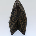 FENDI Zucca Canvas Mamma Baguette Shoulder Bag Black Brown55429