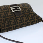 FENDI Zucca Canvas Mamma Baguette Shoulder Bag Black Brown55429