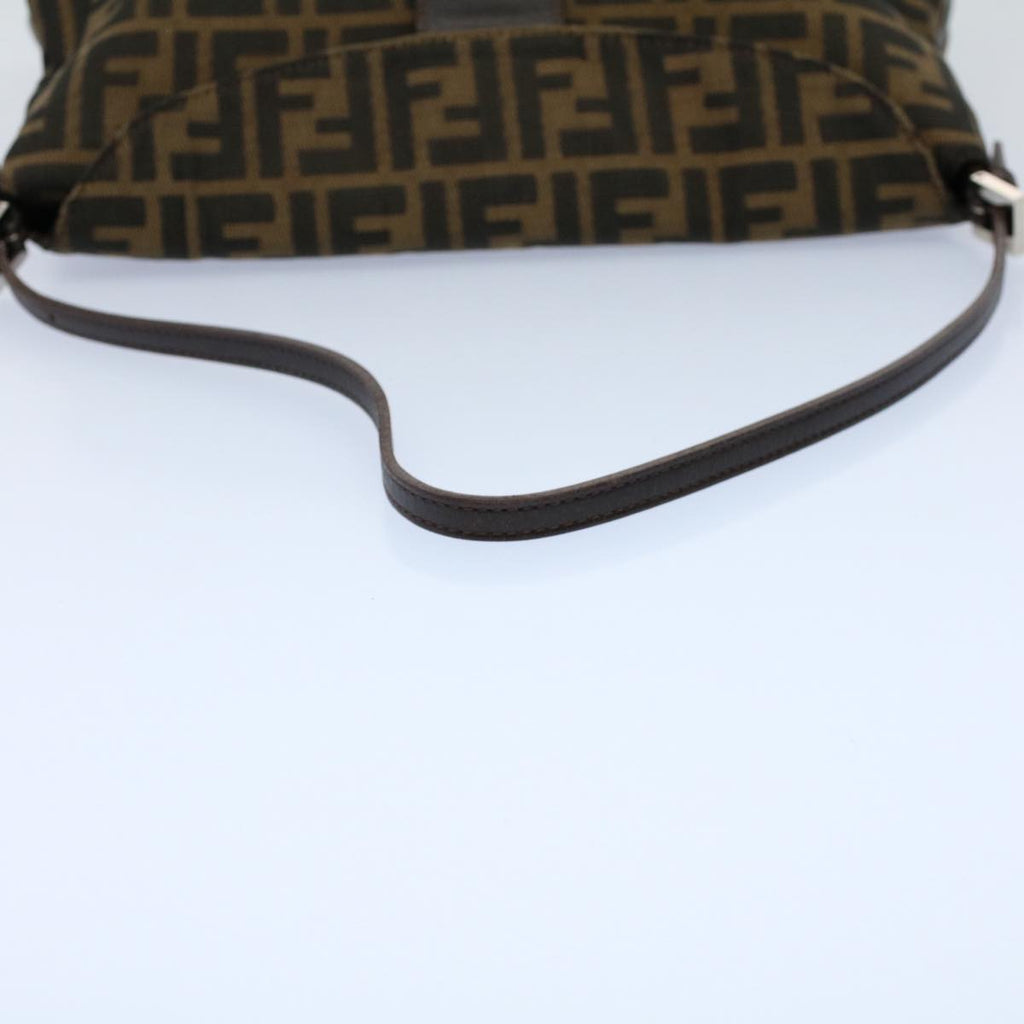 FENDI Zucca Canvas Mamma Baguette Shoulder Bag Black Brown55429