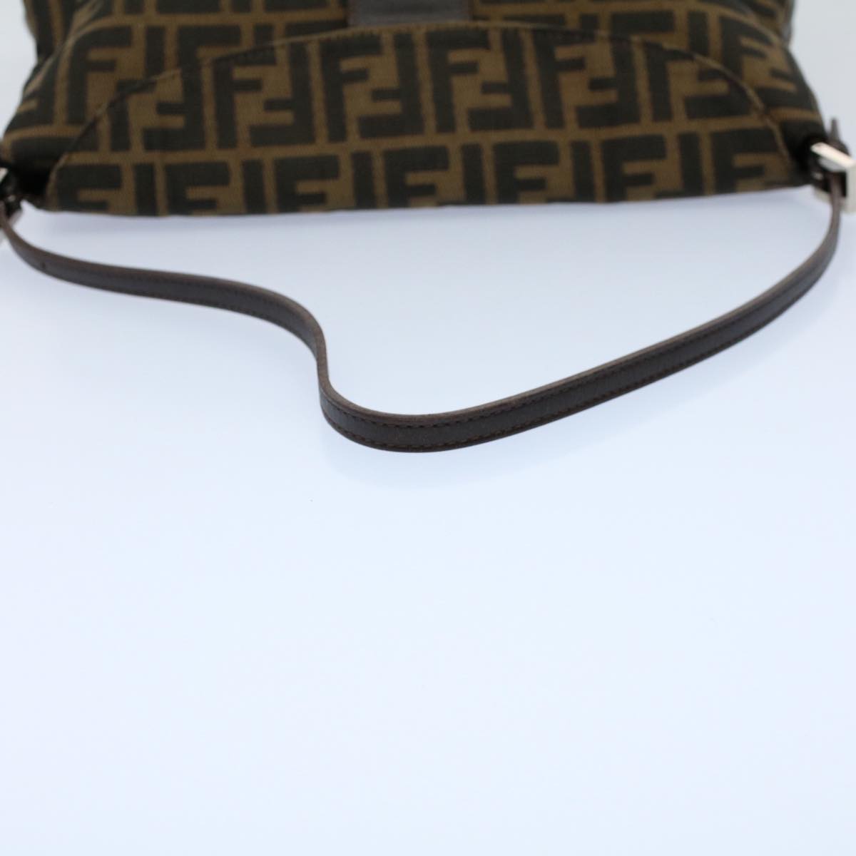 FENDI Zucca Canvas Mamma Baguette Shoulder Bag Black Brown55429