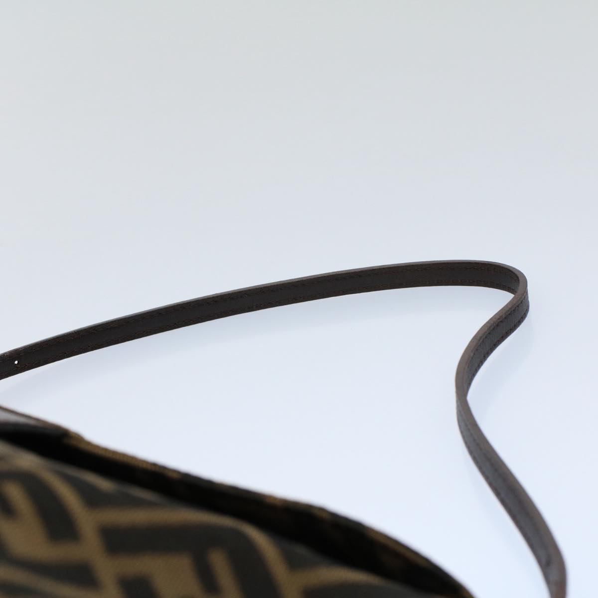 FENDI Zucca Canvas Mamma Baguette Shoulder Bag Black Brown55429