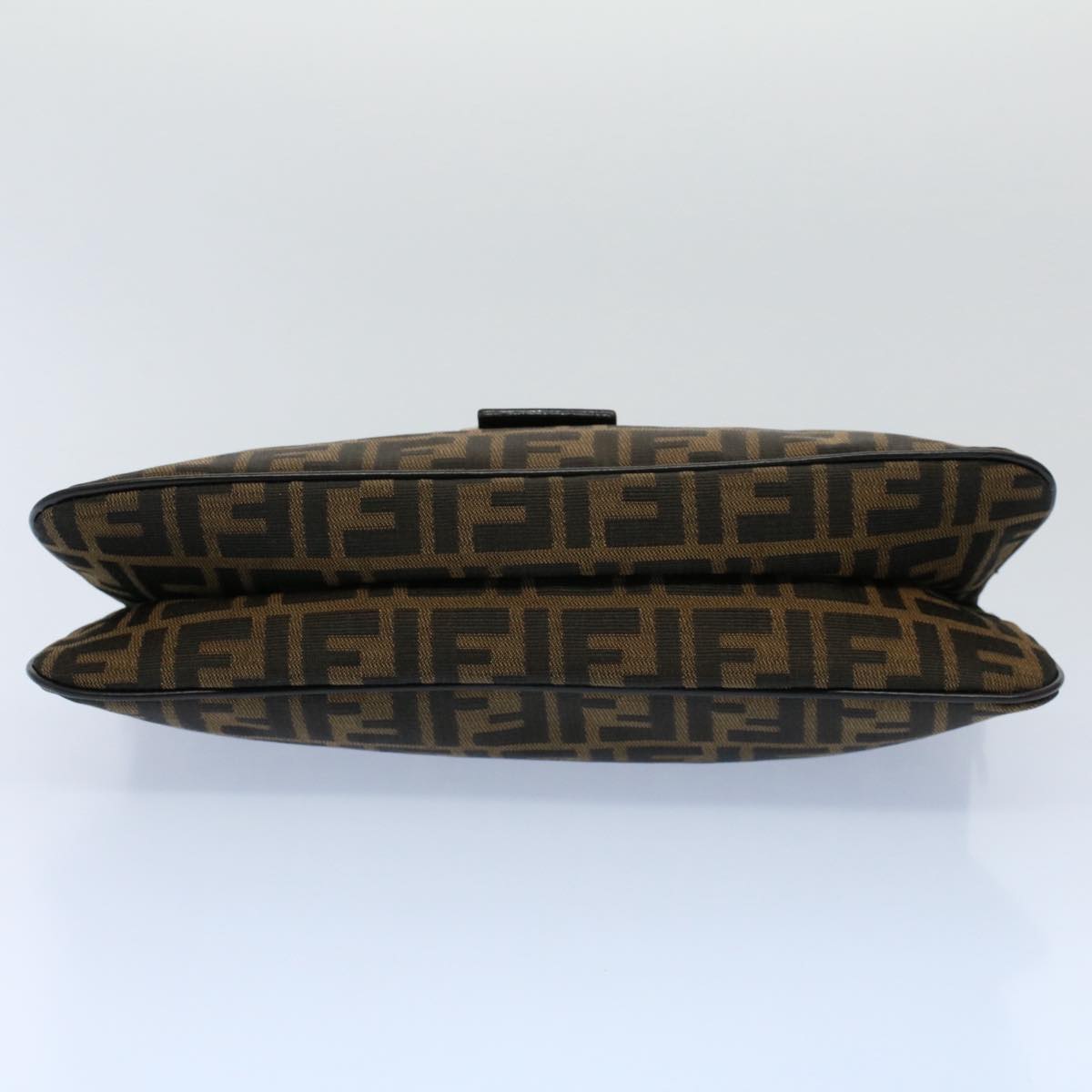 FENDI Zucca Canvas Mamma Baguette Shoulder Bag Black Brown55429