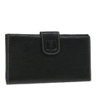 CELINE Long Wallet Leather Black  55628