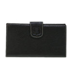 CELINE Long Wallet Leather Black  55628