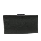 CELINE Long Wallet Leather Black  55628