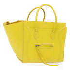 CELINE Gauge Phantom Hand Bag Leather Yellow  55633