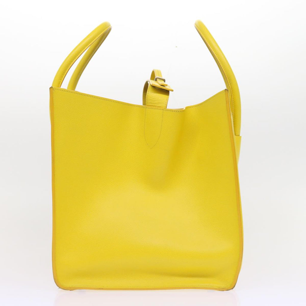 CELINE Gauge Phantom Hand Bag Leather Yellow  55633