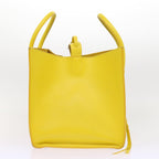 CELINE Gauge Phantom Hand Bag Leather Yellow  55633