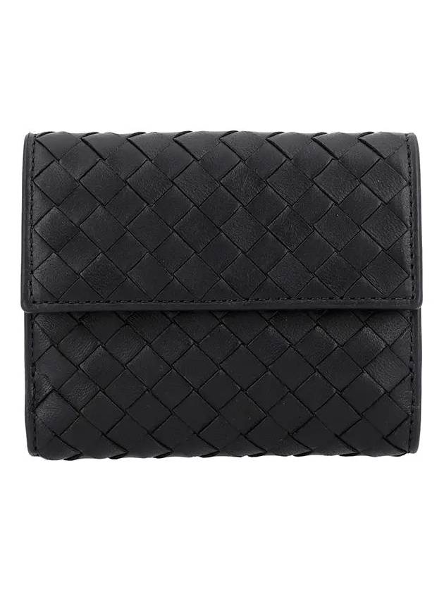 Bottega Veneta Intrecciato Hook Half Wallet Black