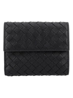 Bottega Veneta Intrecciato Hook Half Wallet Black