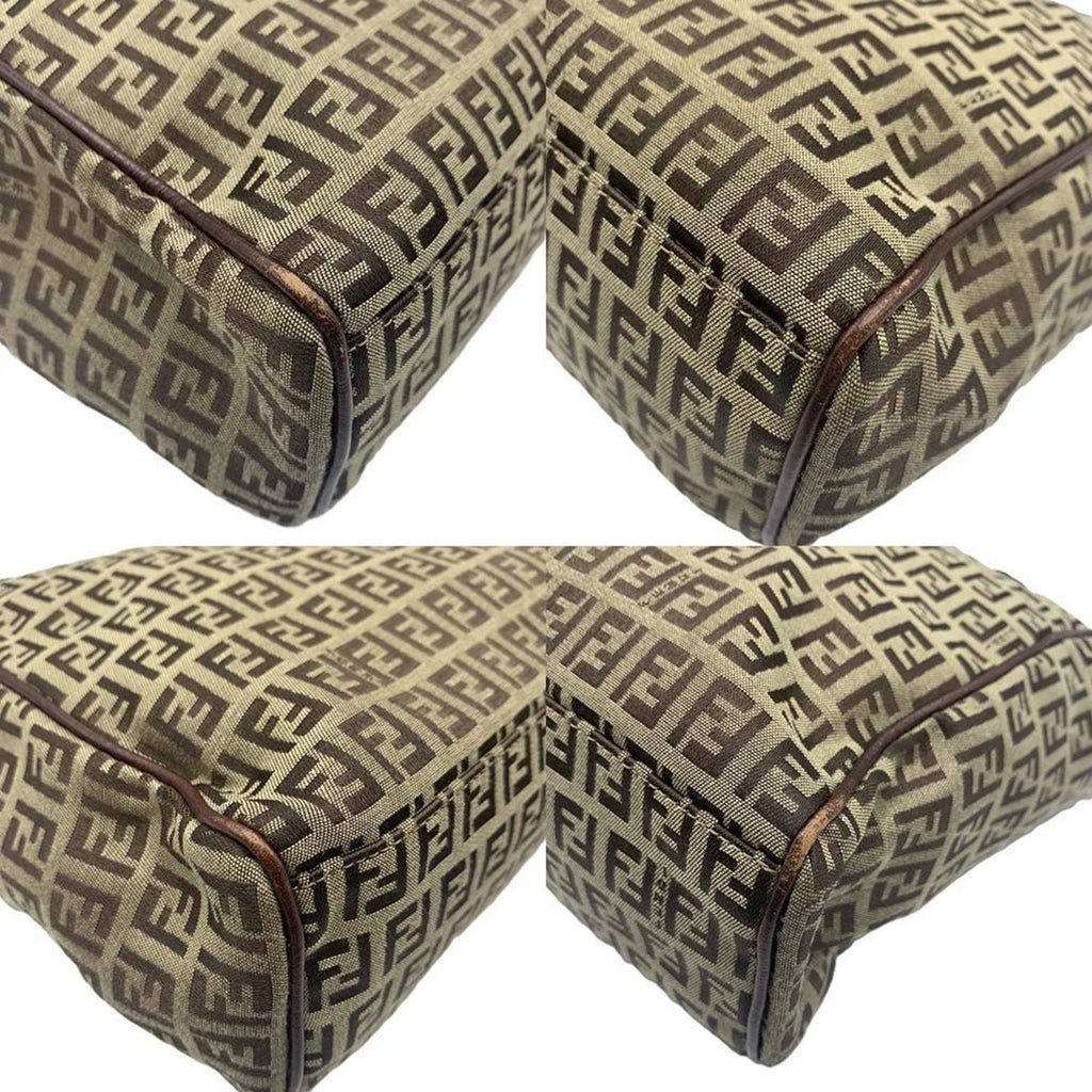 Fendi Canvas Leather Handbag Tote Bag ()