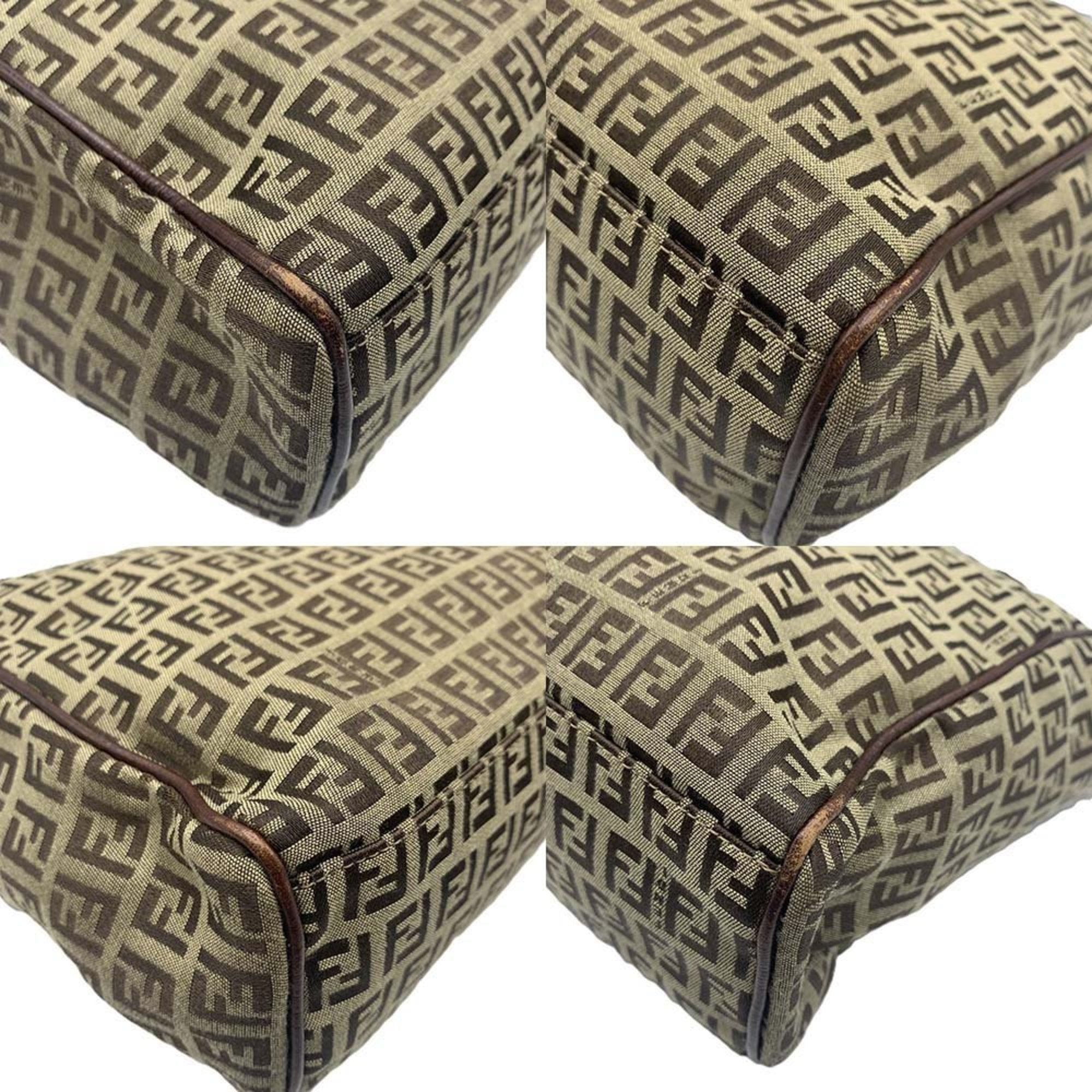 Fendi Canvas Leather Handbag Tote Bag ()