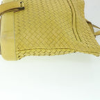 BOTTEGA VENETA INTRECCIATO Shoulder Bag Leather Yellow Auth 55738