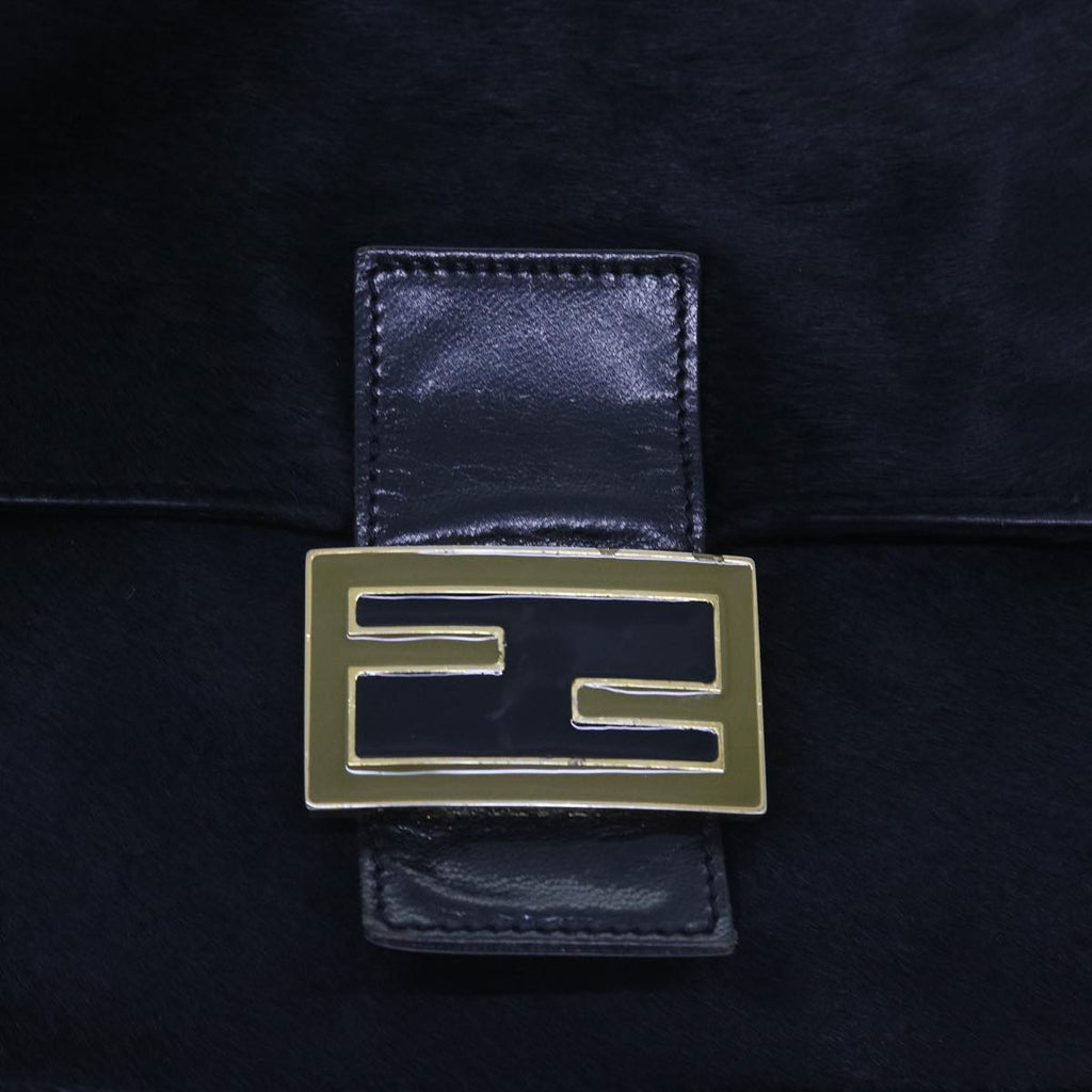 FENDI Mamma Baguette Shoulder Bag Harako leather Black55751