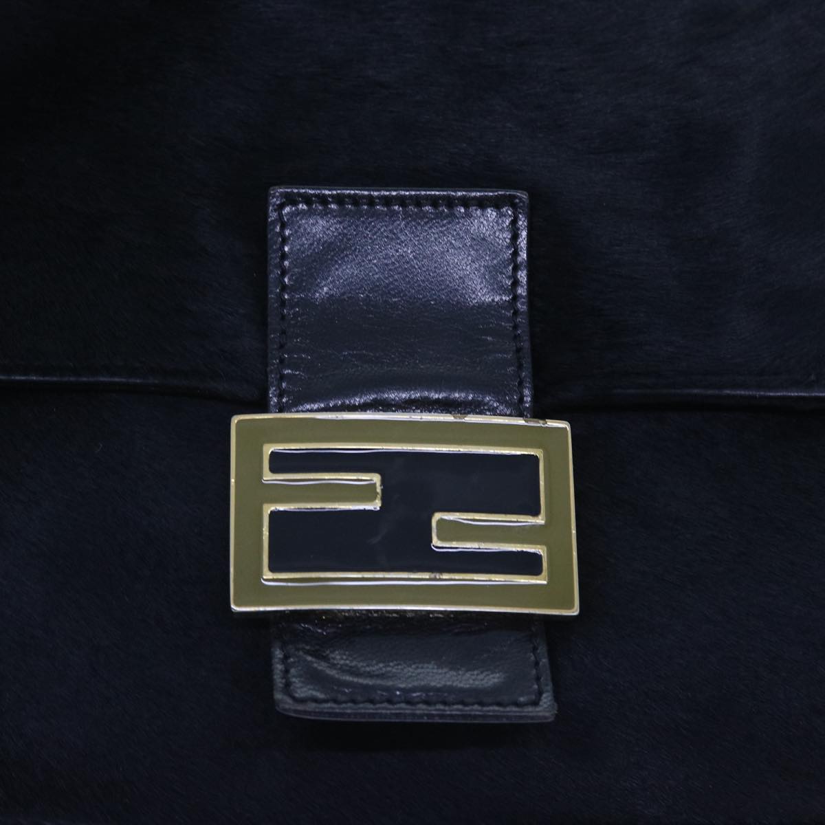 FENDI Mamma Baguette Shoulder Bag Harako leather Black55751