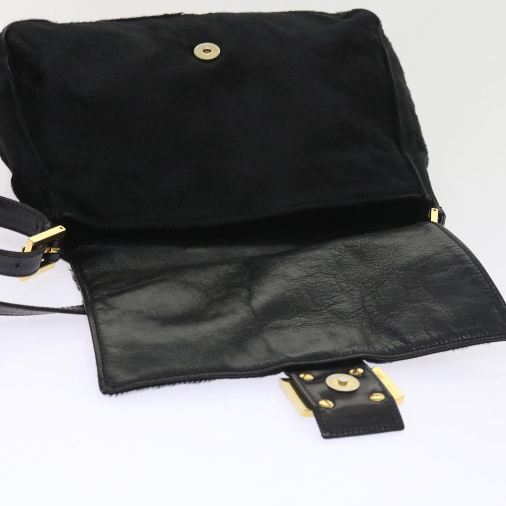 FENDI Mamma Baguette Shoulder Bag Harako leather Black55751