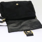 FENDI Mamma Baguette Shoulder Bag Harako leather Black55751