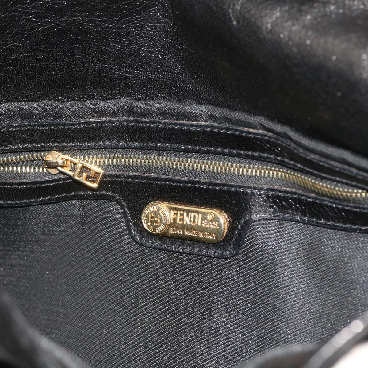 FENDI Mamma Baguette Shoulder Bag Harako leather Black55751