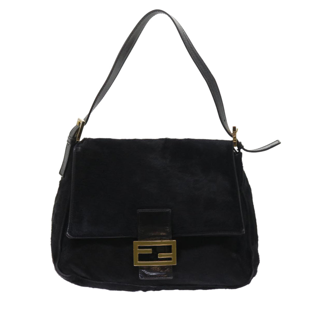 FENDI Mamma Baguette Shoulder Bag Harako leather Black55751
