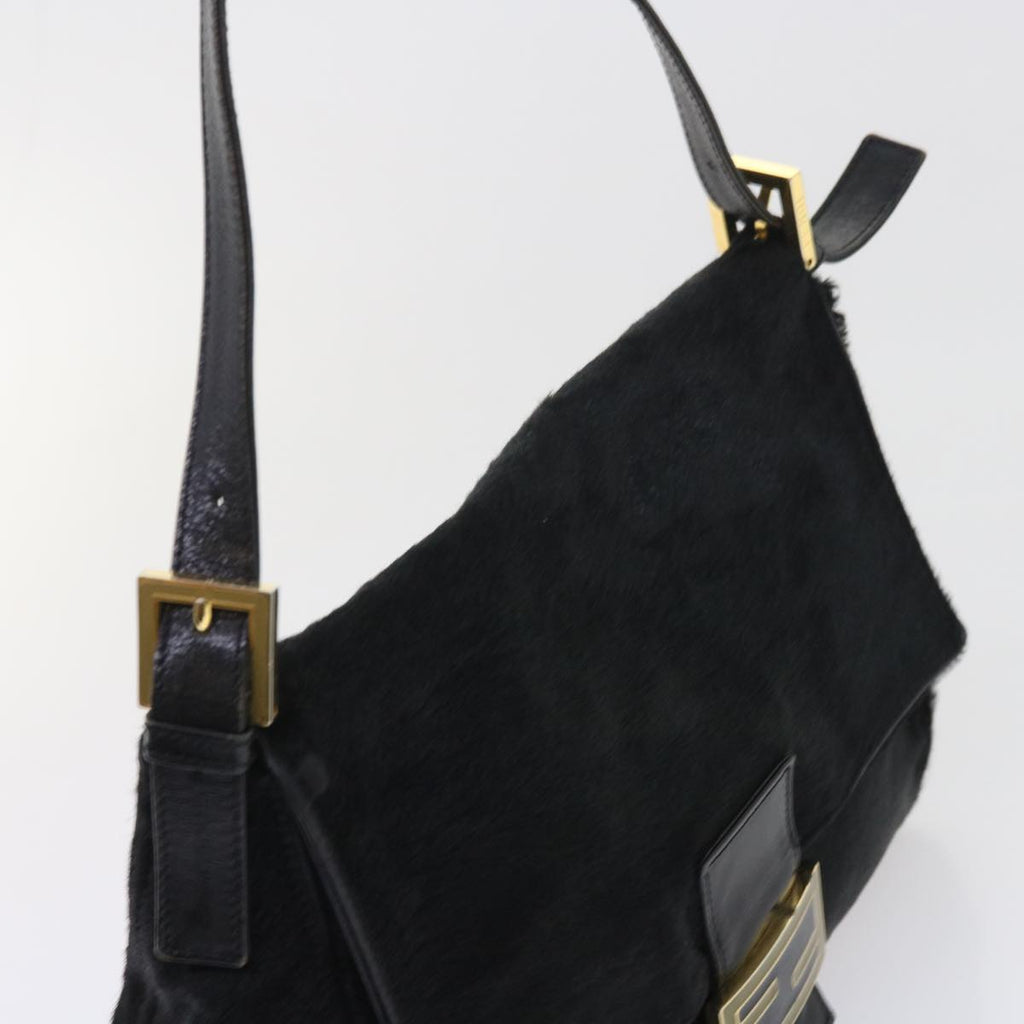 FENDI Mamma Baguette Shoulder Bag Harako leather Black55751