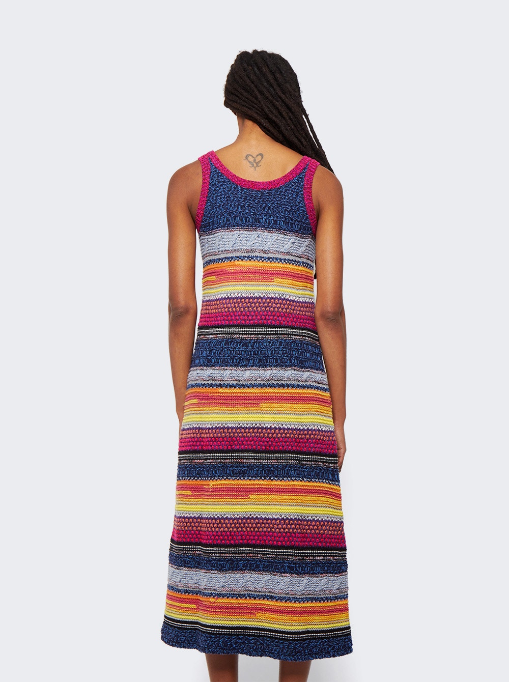 Chloe Striped Knitted Midi Dress Multicolor