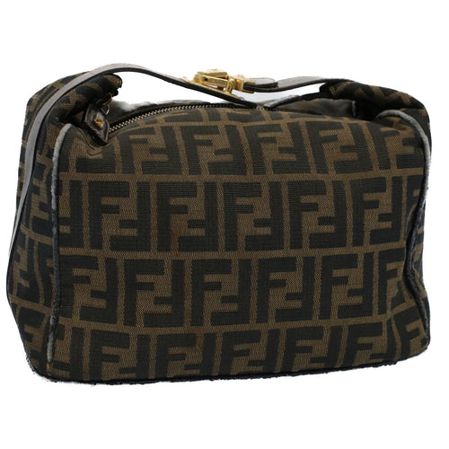 FENDI Zucca Canvas Vanity pouch Hand Bag Brown Black55824